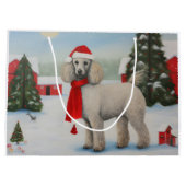 Poedel Hond in Sneeuw Kerstmis Groot Cadeauzakje (Achterkant)