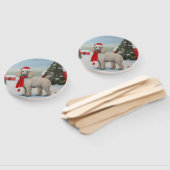 Poedel Hond in Sneeuw Kerstmis Handwaaier (Niet-gemonteerd)