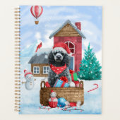 Poedel Hond In sneeuw Kerstmis Hondenhok Planner (Voorkant)
