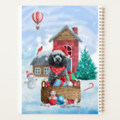 Poedel Hond In sneeuw Kerstmis Hondenhok Planner (Achterkant)