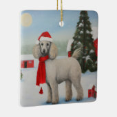 Poedel Hond in Sneeuw Kerstmis Keramisch Ornament (Rechts)