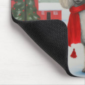 Poedel Hond in Sneeuw Kerstmis Muismat (Hoek)