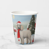 Poedel Hond in Sneeuw Kerstmis Papieren Bekers (Voorkant)