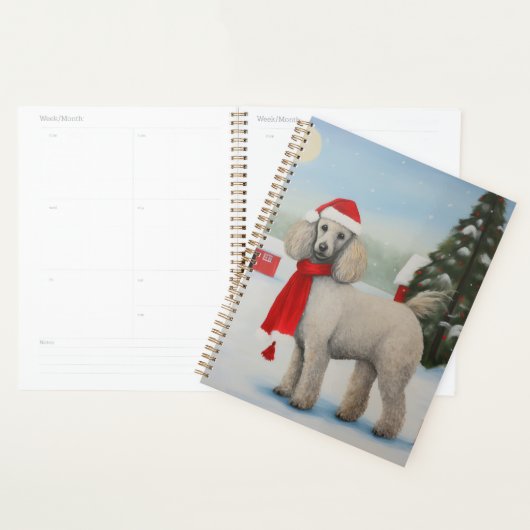 Poedel Hond in Sneeuw Kerstmis Planner (Display)