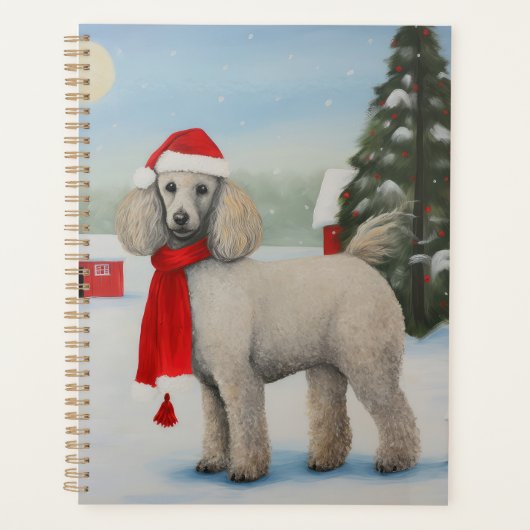 Poedel Hond in Sneeuw Kerstmis Planner (Voorkant)