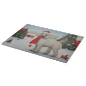 Poedel Hond in Sneeuw Kerstmis Snijplank (Hoek)