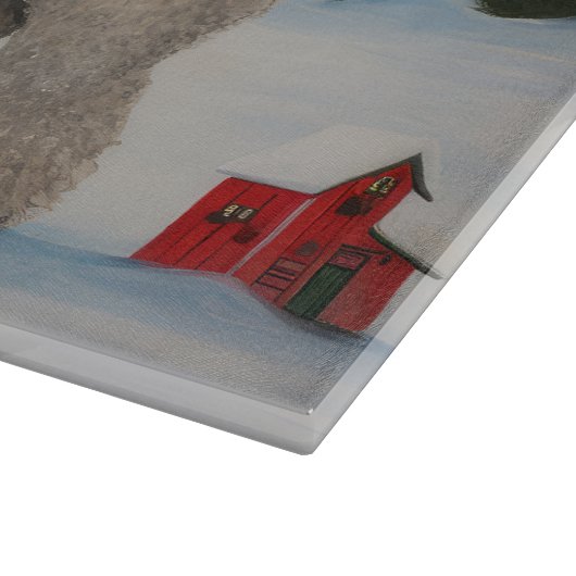 Poedel Hond in Sneeuw Kerstmis Snijplank (Hoek)