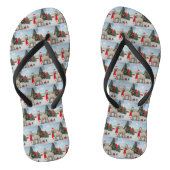 Poedel Hond in Sneeuw Kerstmis Teenslippers (Voetbed)