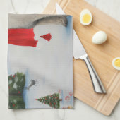 Poedel Hond in Sneeuw Kerstmis Theedoek (Quarter Fold)