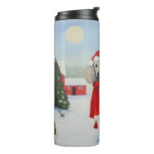 Poedel Hond in Sneeuw Kerstmis Thermosbeker (Gedraaid links)