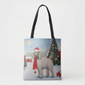 Poedel Hond in Sneeuw Kerstmis Tote Bag (Voorkant)