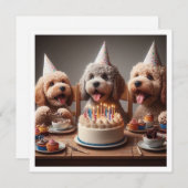 Poedel hond kaart, Poedel verjaardag Kaart (Voorkant / Achterkant)