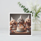 Poedel hond kaart, Poedel verjaardag Kaart (Staand voorkant)