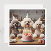 Poedel hond kaart, Poedel verjaardag Kaart (Voorkant / Achterkant)