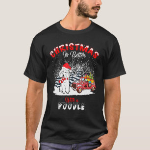 Poedel hond kerst is beter hond lichte boom Kerstm T-shirt