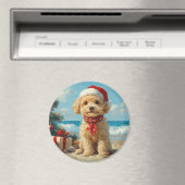 Poedel Hond Kerst  Strand Magneet (Insitu (Vaatwasser))