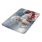 Poedel Hond Kerstfeest Badmat (Gekanteld)