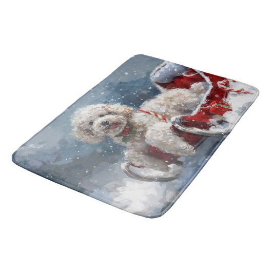 Poedel Hond Kerstfeest Badmat (Gekanteld)