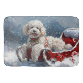 Poedel Hond Kerstfeest Badmat (Voorkant)