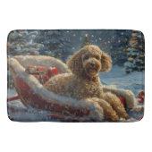 Poedel Hond Kerstfeest Badmat (Voorkant)