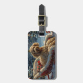 Poedel Hond Kerstfeest Bagagelabel (Voorkant verticaal)