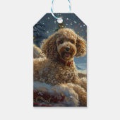 Poedel Hond Kerstfeest Cadeaulabel (Voorkant)