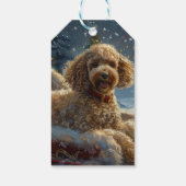 Poedel Hond Kerstfeest Cadeaulabel (Achterkant)