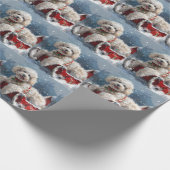 Poedel Hond Kerstfeest Cadeaupapier (Hoek)