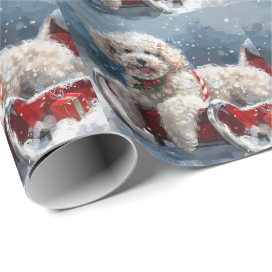 Poedel Hond Kerstfeest Cadeaupapier (Rol Hoek)