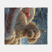 Poedel Hond Kerstfeest Fleece Deken (Voorkant (Horizontaal))