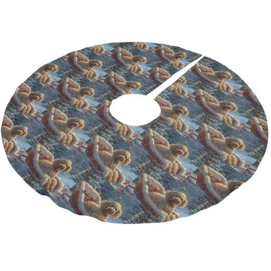 Poedel Hond Kerstfeest Kerstboom Rok (Gekanteld)