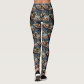 Poedel Hond Kerstfeest Leggings (Achterkant)