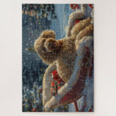 Poedel Hond Kerstfeest Legpuzzel (Verticaal)