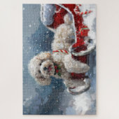 Poedel Hond Kerstfeest Legpuzzel (Verticaal)