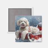 Poedel Hond Kerstfeest Magneet (Voorkant / Achterkant)