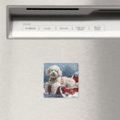 Poedel Hond Kerstfeest Magneet (Insitu (Vaatwasser))