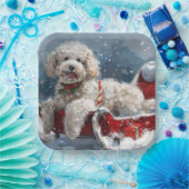 Poedel Hond Kerstfeest Papieren Bordje (Feest)