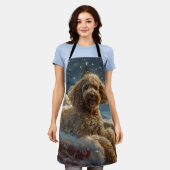 Poedel Hond Kerstfeest Schort (Gedragen)