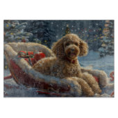 Poedel Hond Kerstfeest Snijplank (Voorkant)