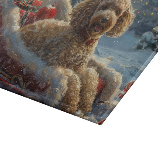 Poedel Hond Kerstfeest Snijplank (Hoek)