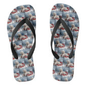 Poedel Hond Kerstfeest Teenslippers (Voetbed)