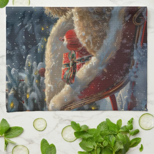 Poedel Hond Kerstfeest Theedoek (Gevouwen)