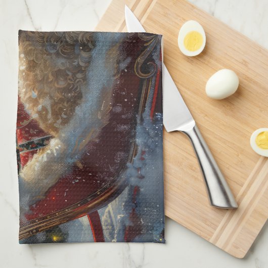 Poedel Hond Kerstfeest Theedoek (Quarter Fold)