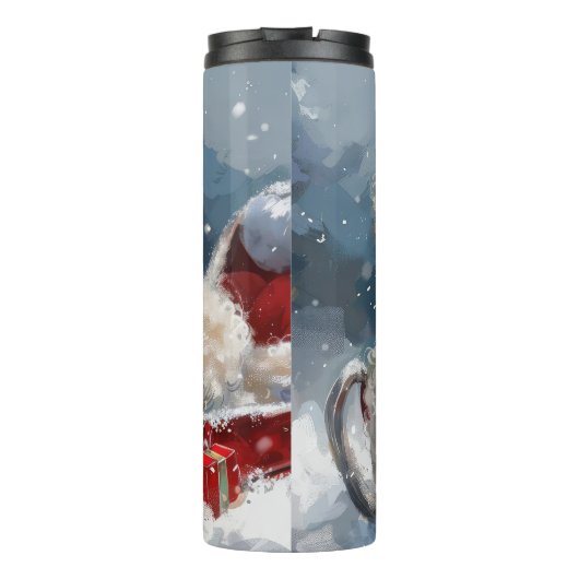 Poedel Hond Kerstfeest Thermosbeker (Achterkant)