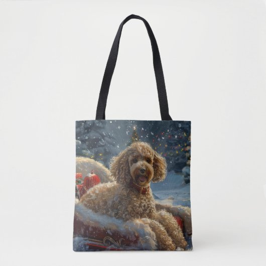 Poedel Hond Kerstfeest Tote Bag (Voorkant)