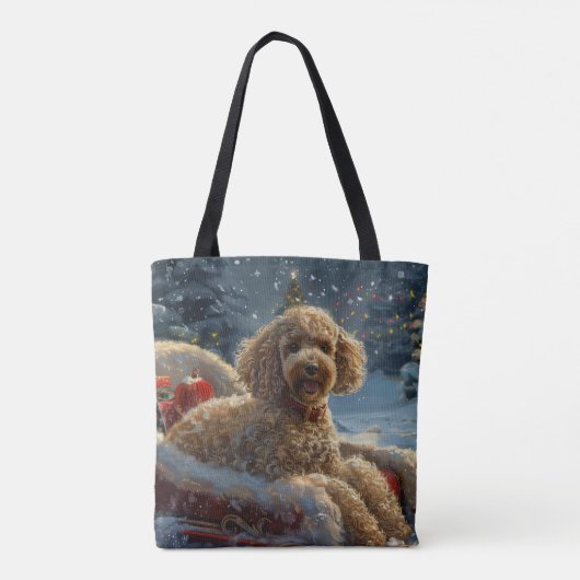 Poedel Hond Kerstfeest Tote Bag (Achterkant)
