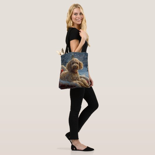Poedel Hond Kerstfeest Tote Bag (Op model)