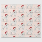 Poedel Hond Kerstman Hoed Cadeaupapier (Vlak)