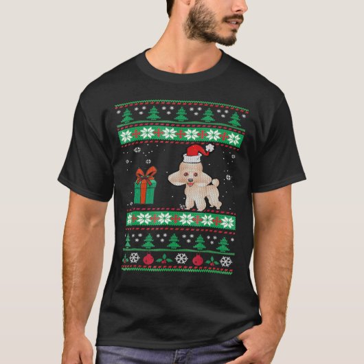 Poedel Hond Lelijke Kerstmis Voor Hond T-shirt (Voorkant)