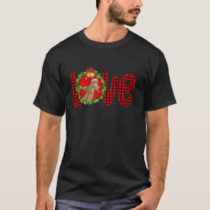 Poedel Hond Liefde Kerstmis Pyjama Familie Rood Pl T-shirt